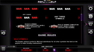 Double Jackpot Slot Paytable and Game Rules