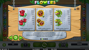 Flowers Slot Paytable