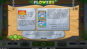 Flowers Slot Wild Symbol and Free Spins