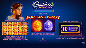 Goddess Treasures Slot Logo