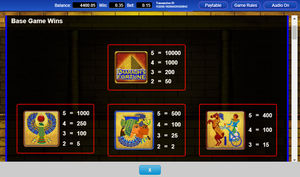 Pharaoh's Fortune Slot Paytable