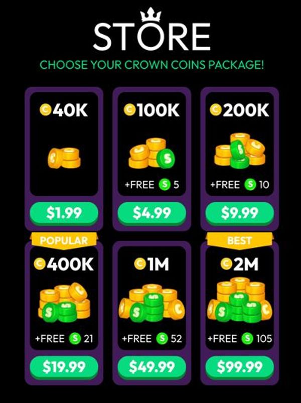 Crown Coins Packages