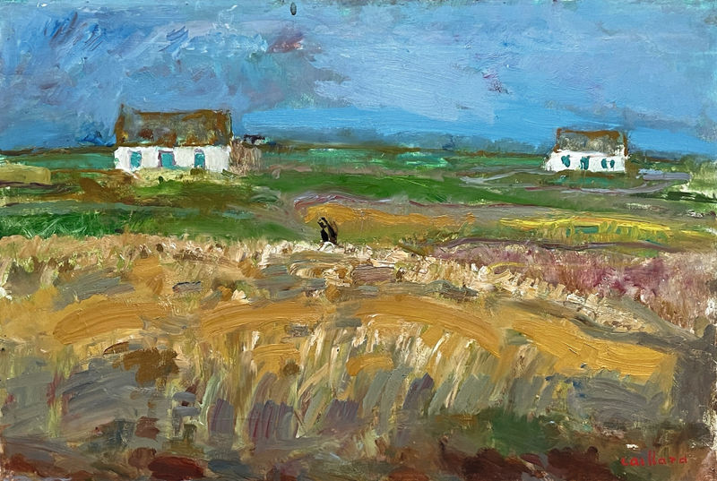 Les blés, Huile sur isorel, by Christian Caillard, 1946