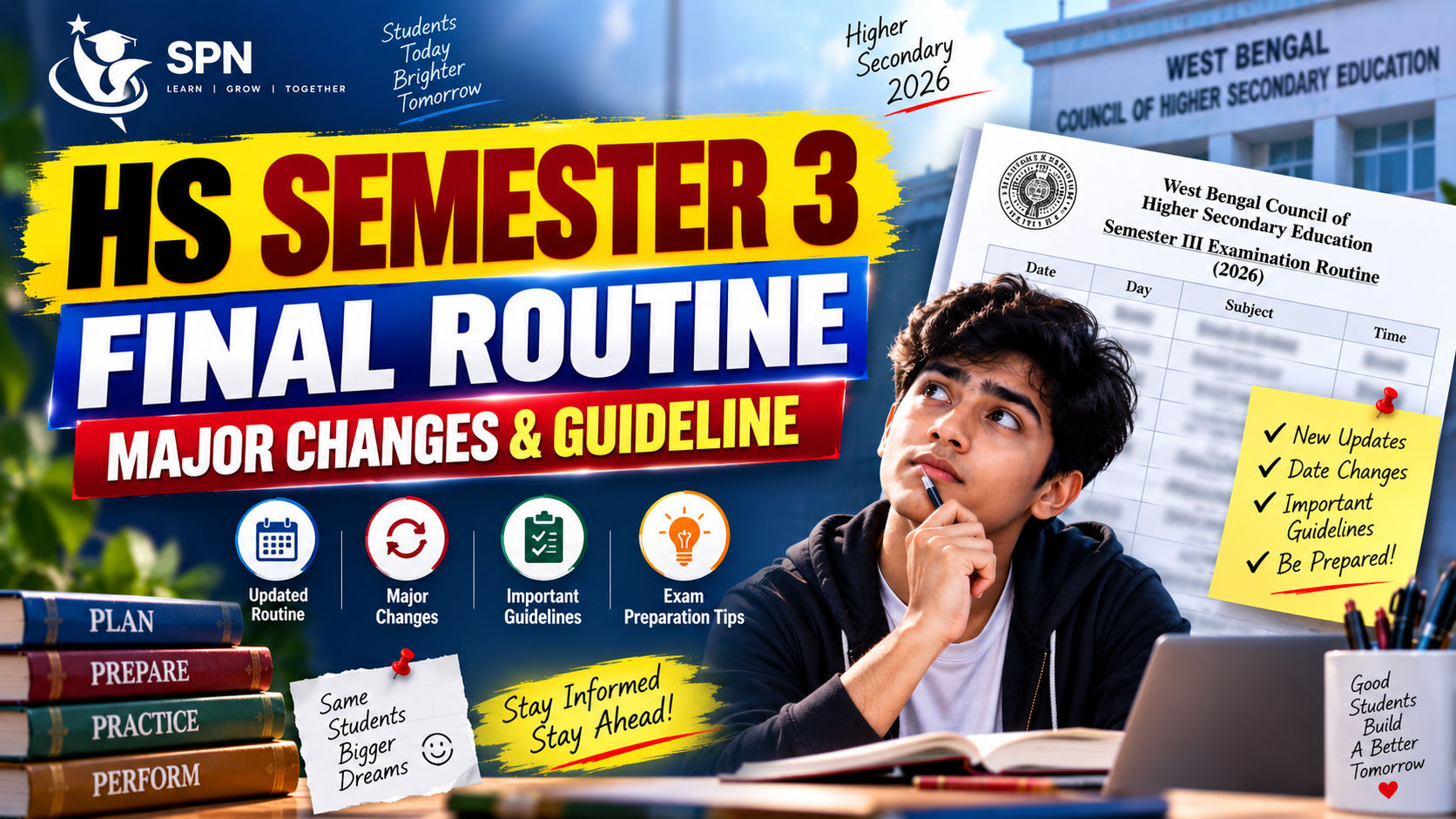 WBCHSE HS Semester 3 Revised Routine 2026 and Exam Guidelines