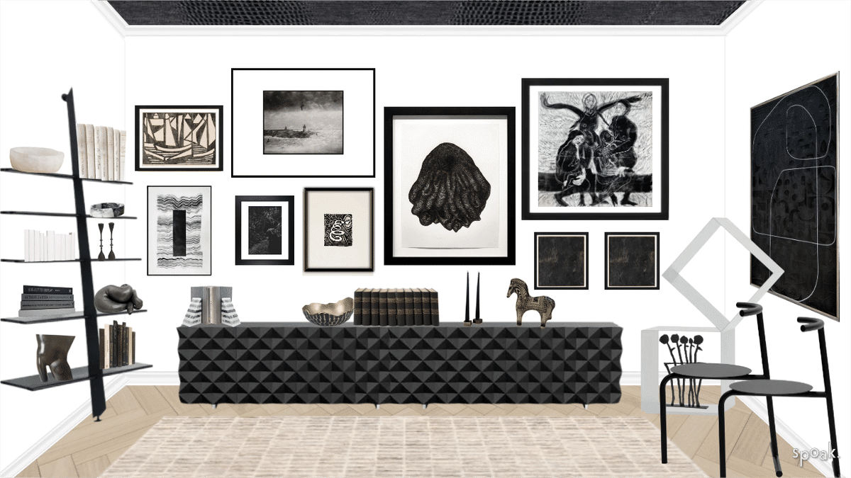 Black & White Gallery Wall designed by Hayley Andreesen