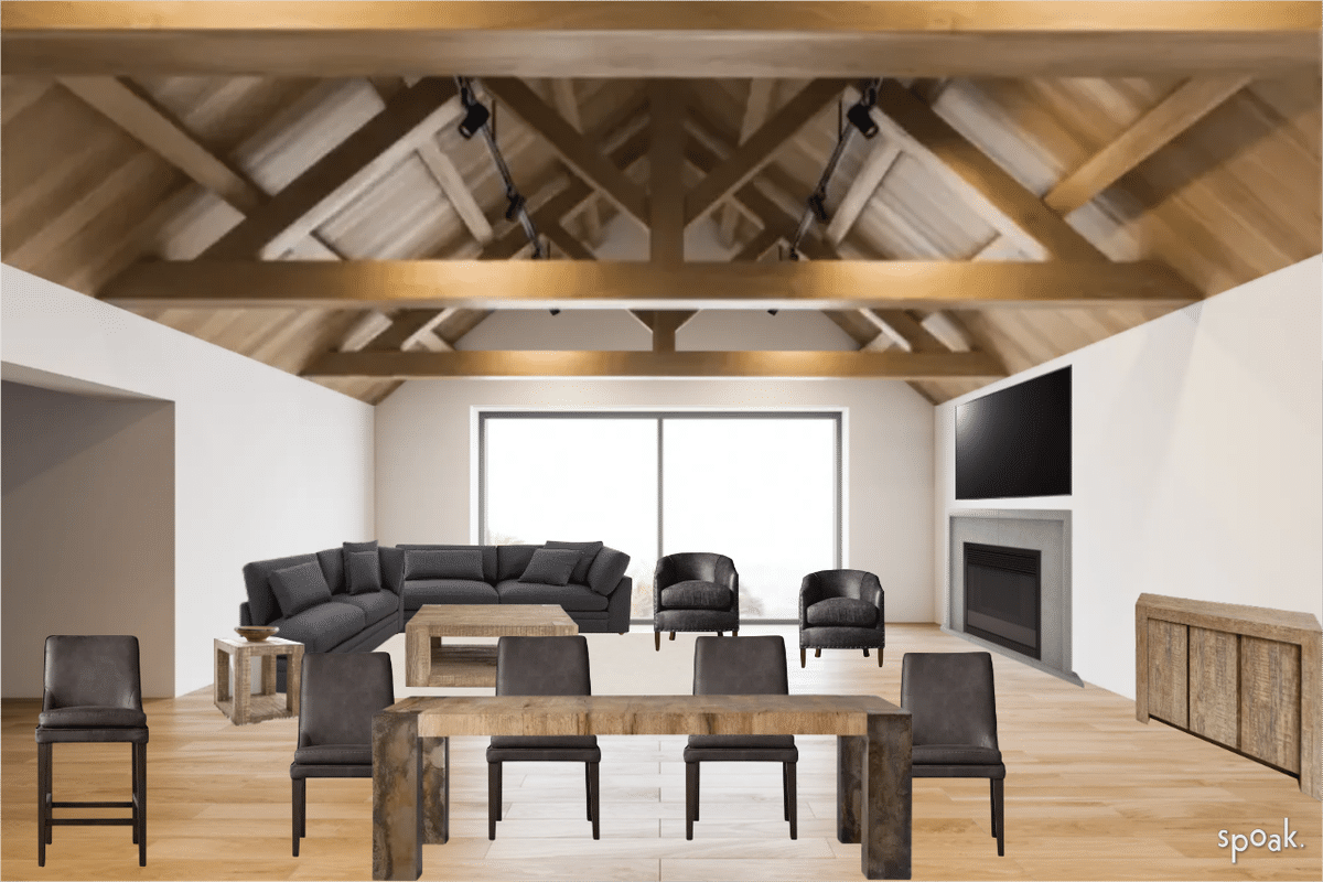 Kitchen + Living Room designed by Sarah Hirsch