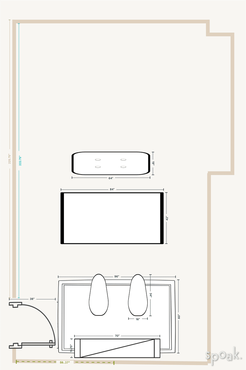 Great Room Layout designed by Ashley Wells