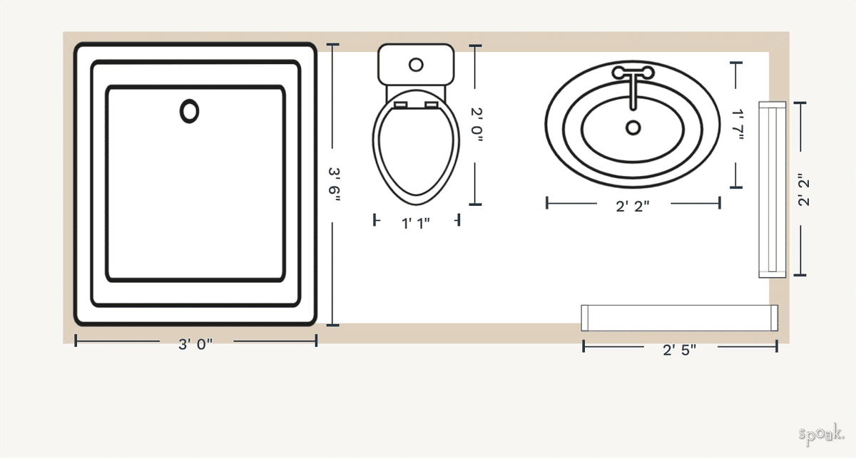 Bathroom Plan designed by Maggie Rousseau