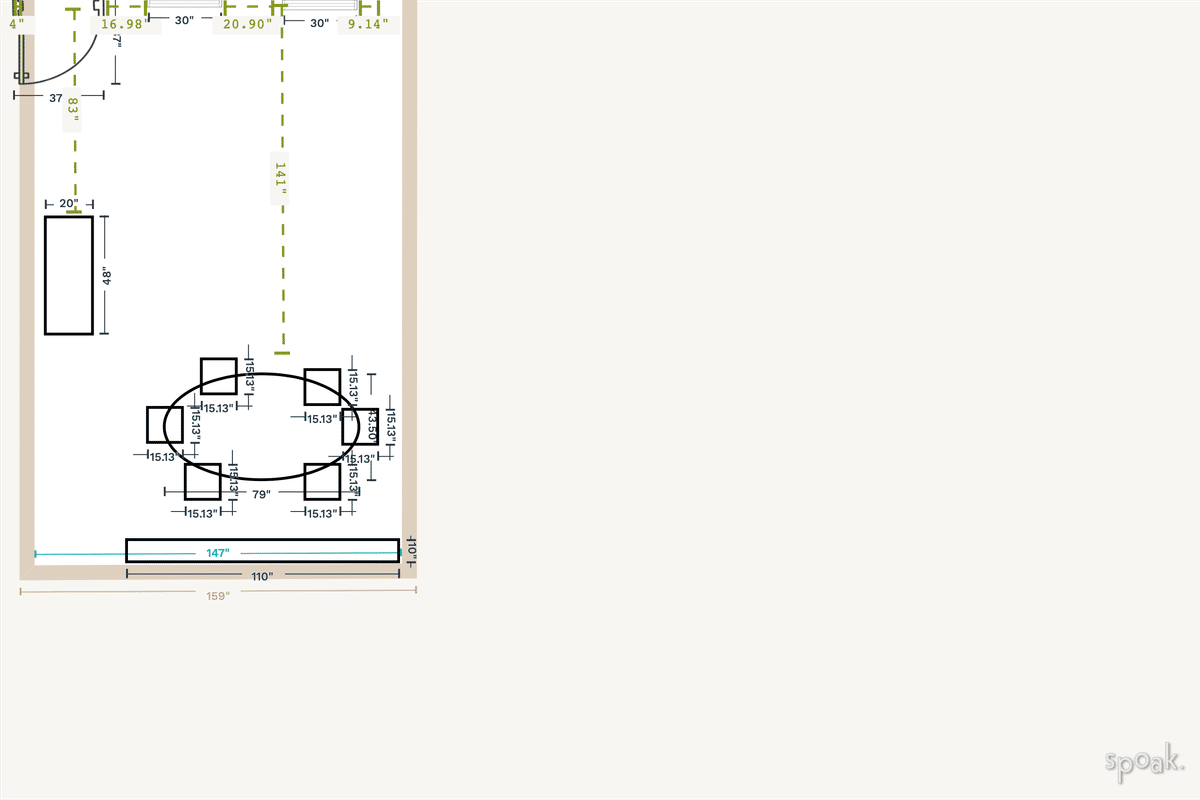 Dining Room Layout designed by Desiree Turner