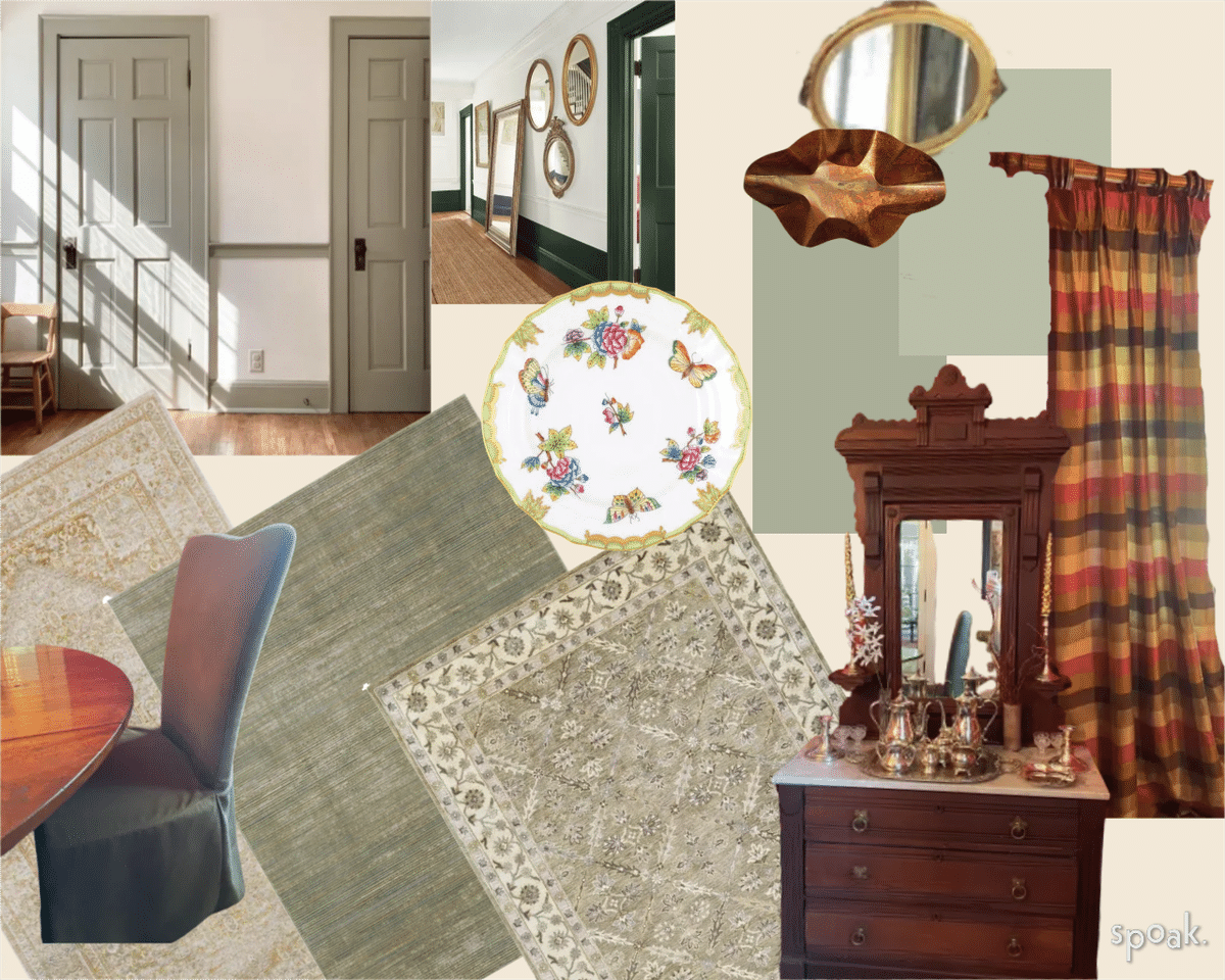 Dining Room Mood Board designed by Anne Elizabeth Garrard