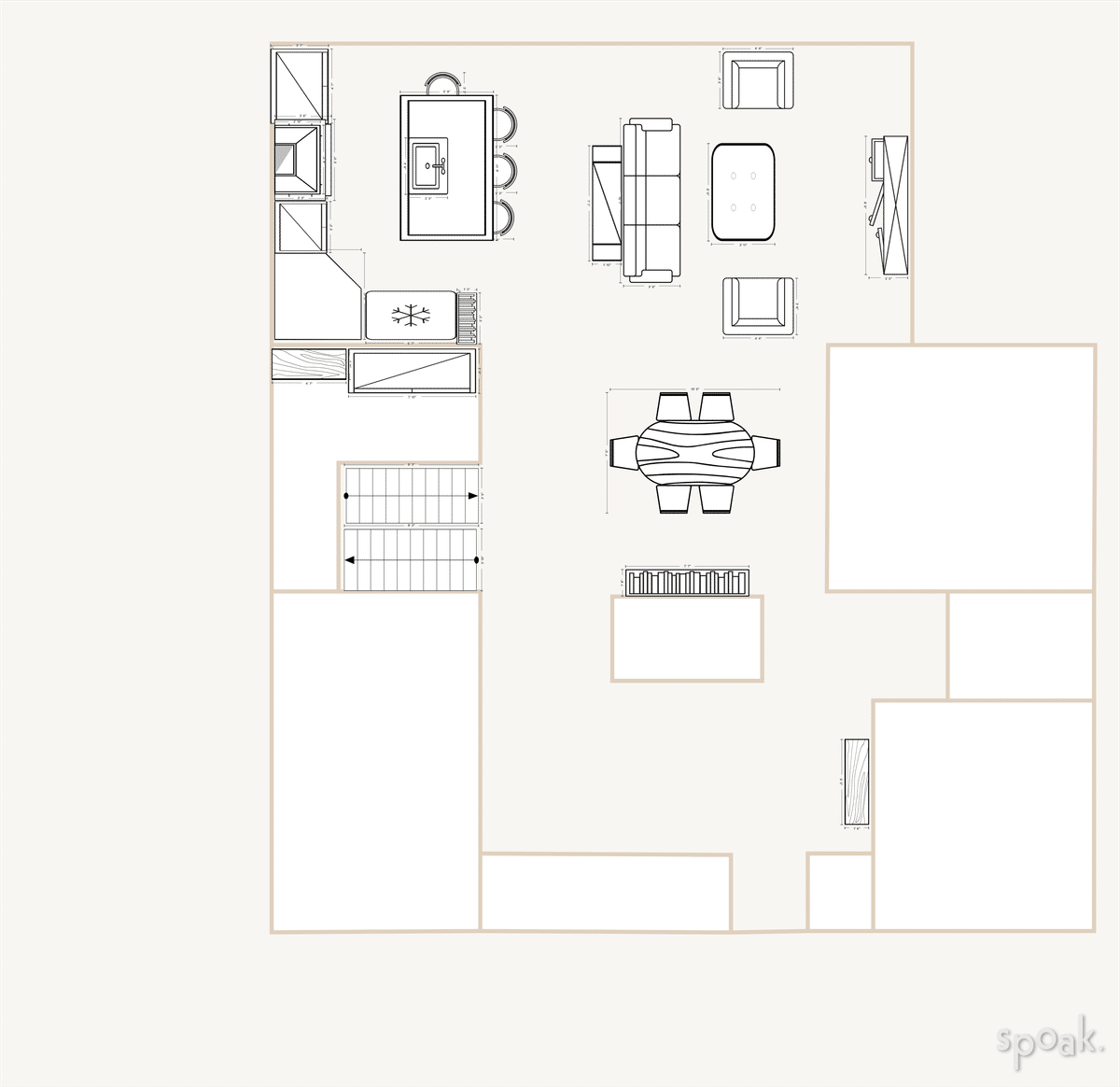 L Shaped Kitchen Plan designed by Tracy Tompkins