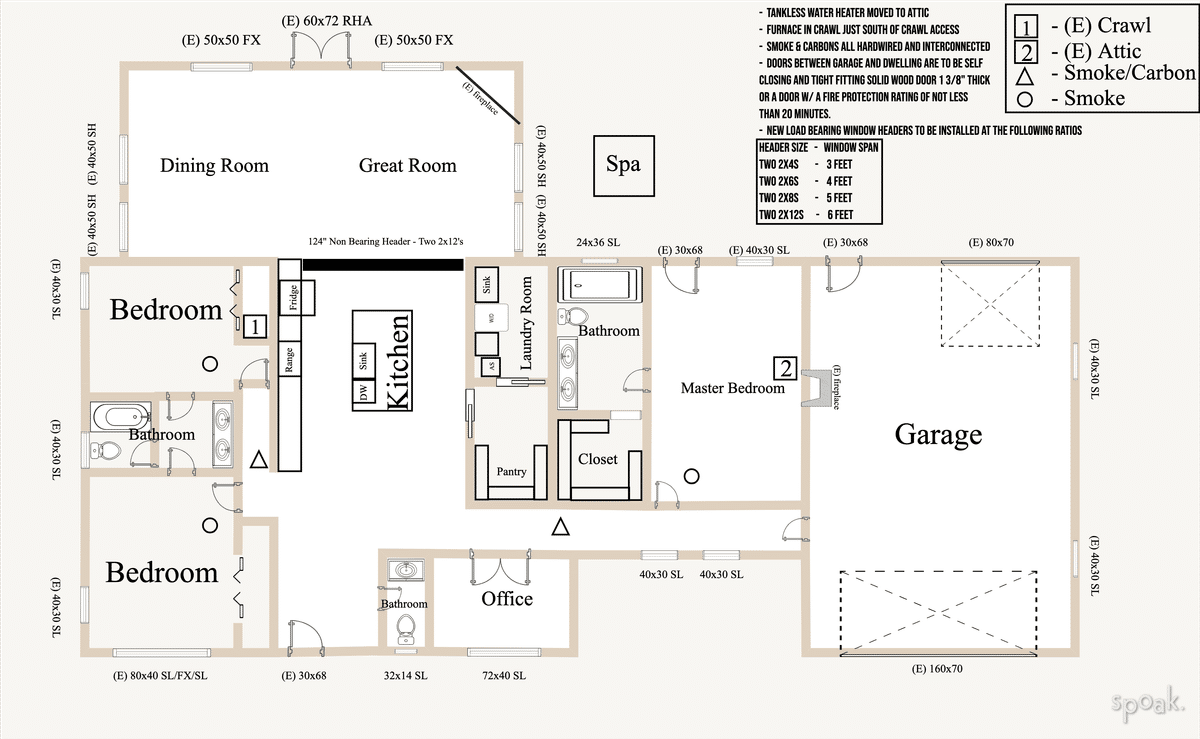 Rectangle Bathroom Floor Plan designed by Katie Wilson