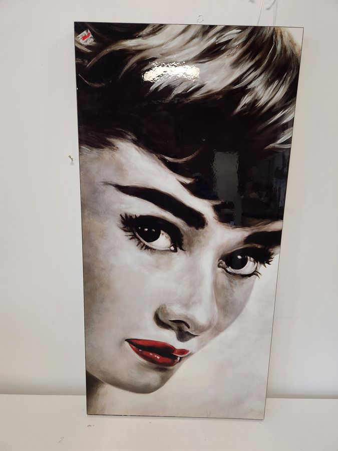 Poster Laquered on Board - Audry Hepburn  designed by Patrick Brandt