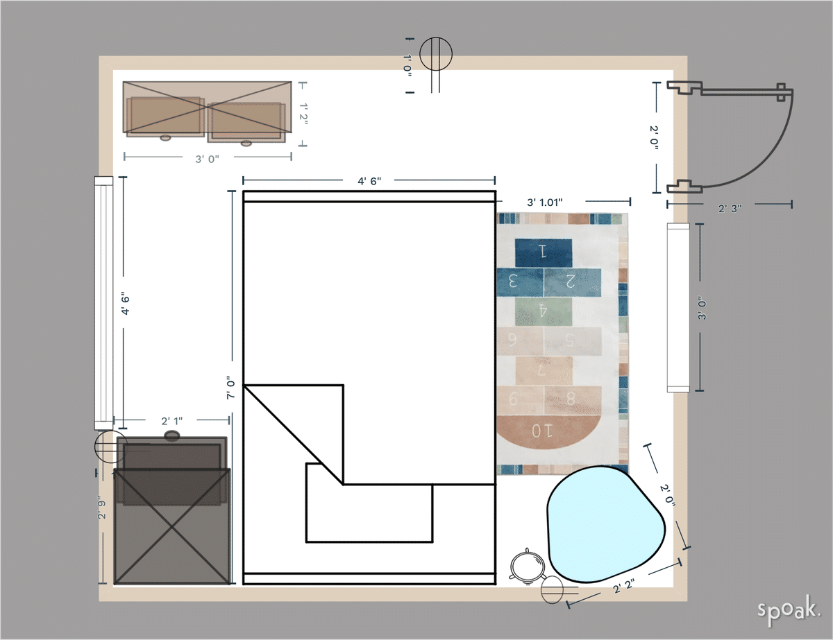 Bedroom Layout designed by Jennifer Roque