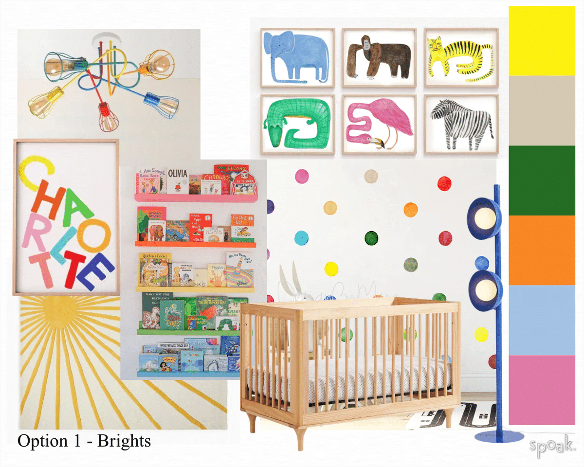 Nursery Mood Board designed by Katelyn Kubert