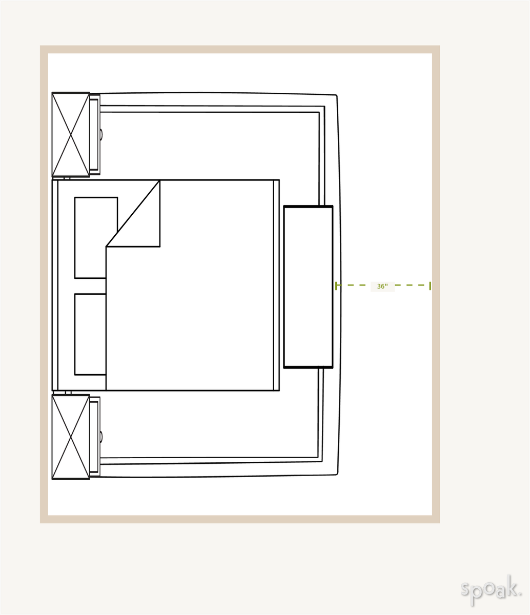 Square Bedroom Layout designed by frieda sitt