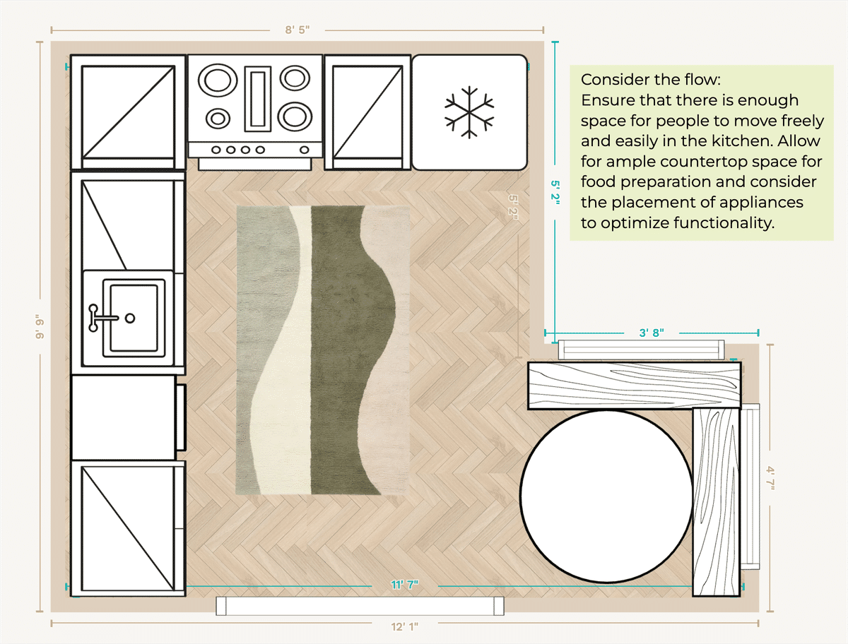 Kitchen Floor Plan designed by Molly Lennan