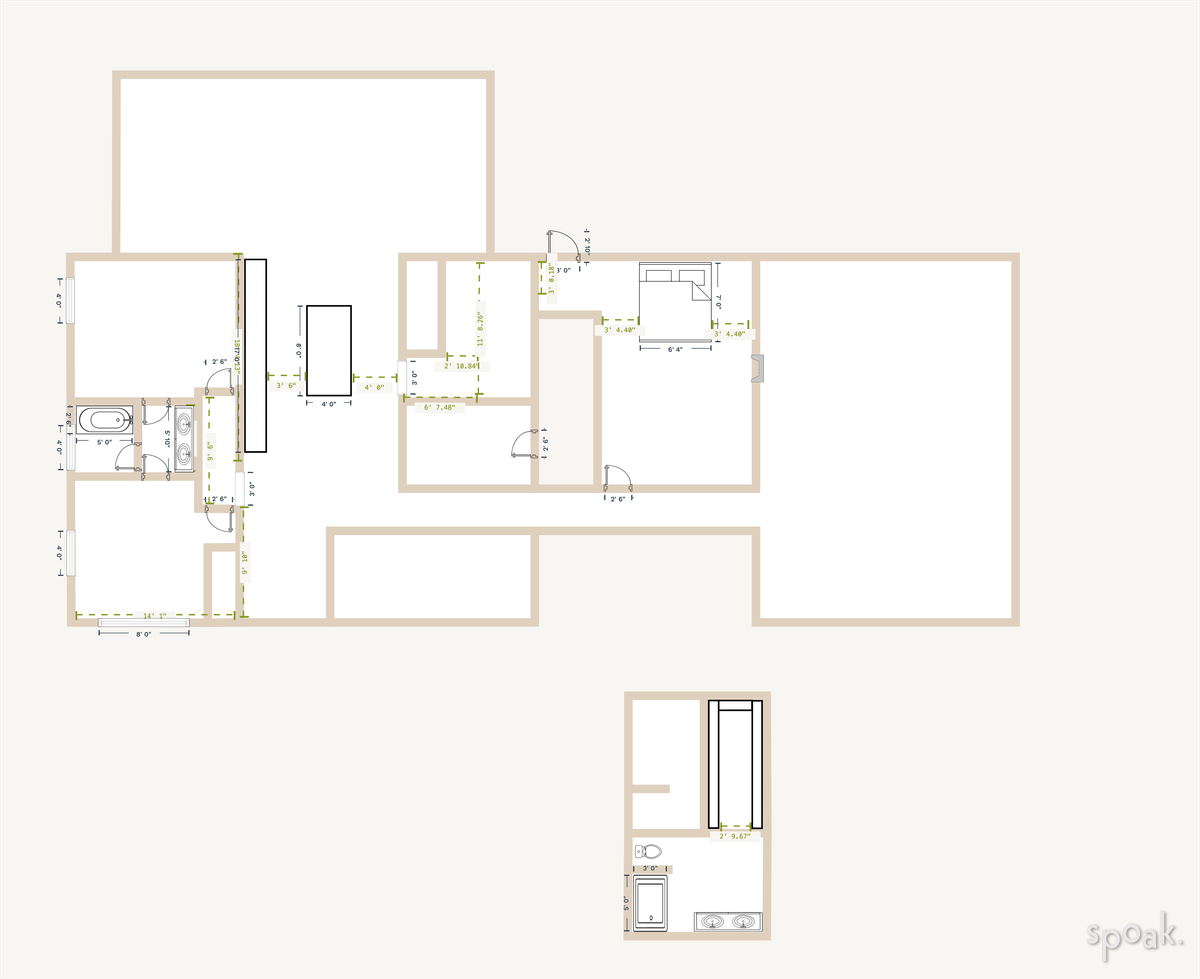 Rectangle Bedroom Plan designed by Katie Wilson