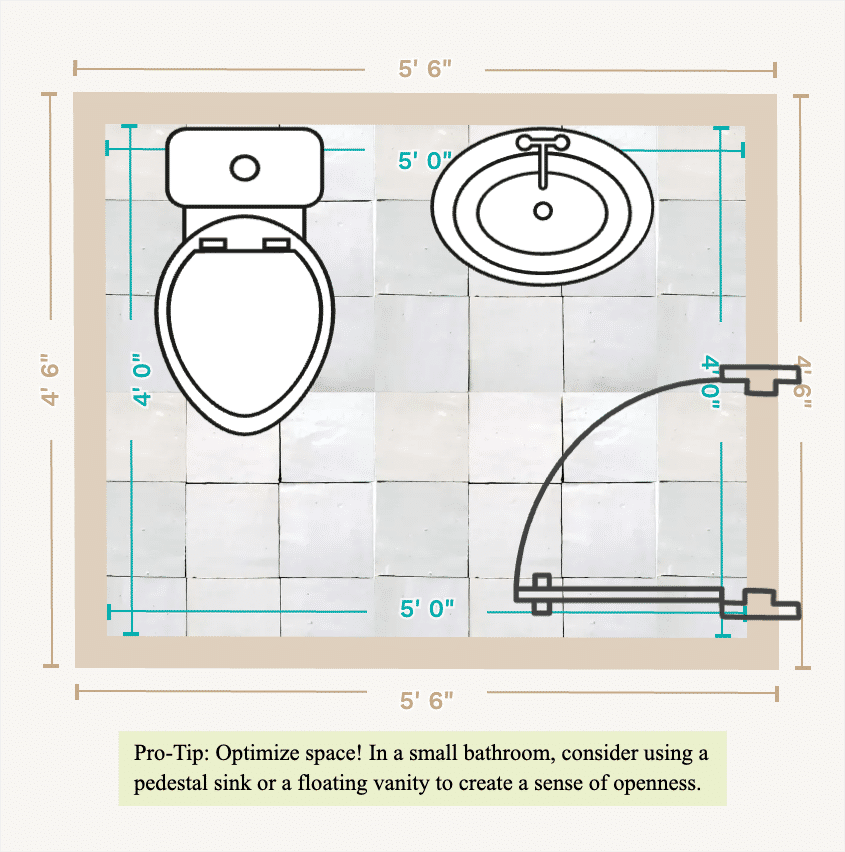 Bathroom Floor Plan designed by Becca Kessel