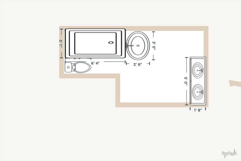 Bathroom Floor Plan designed by Ali Riva