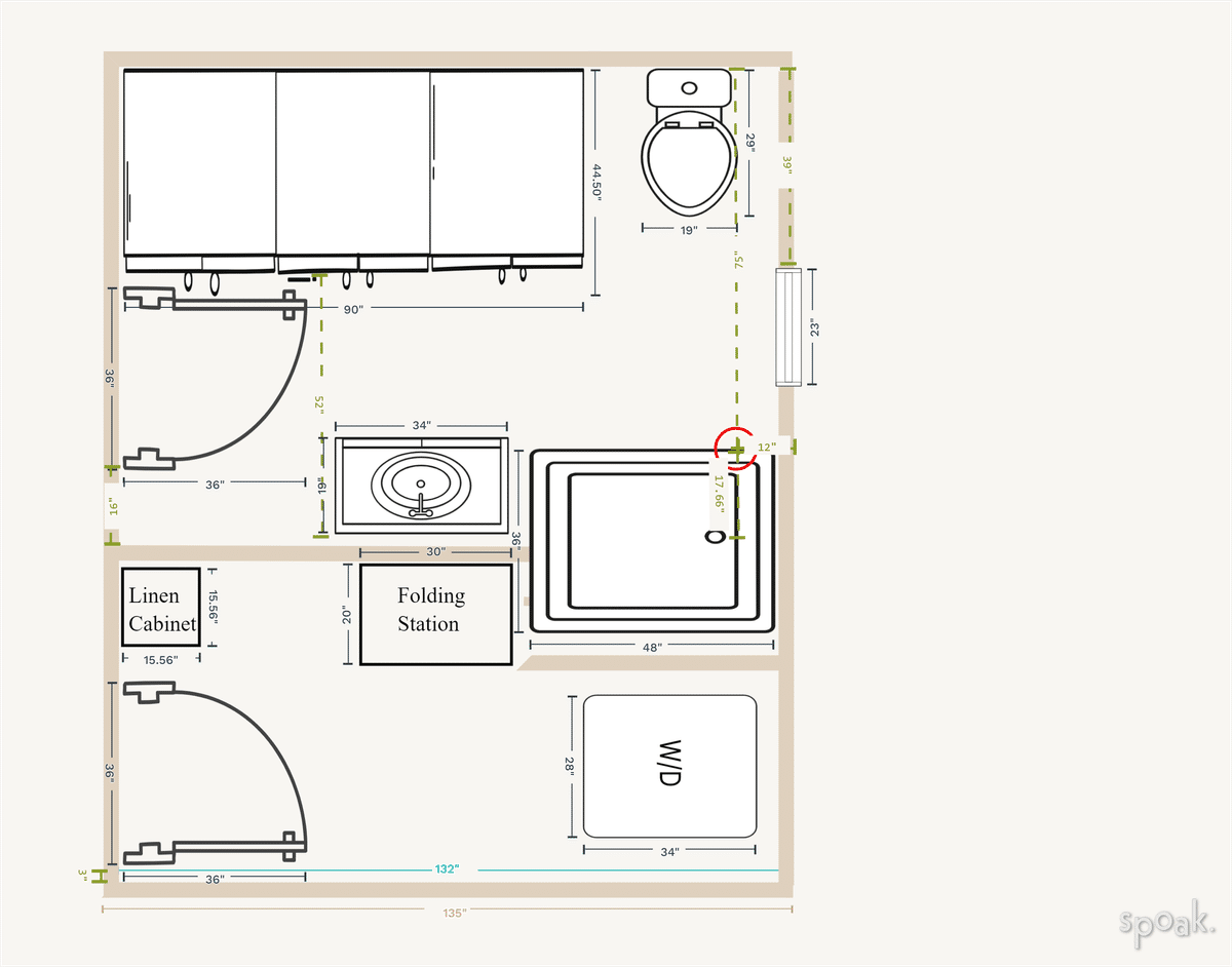 Bathroom Floor Plan designed by Heather Welch