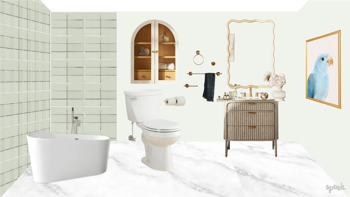 Primary Bathroom designed by Maggie Rousseau