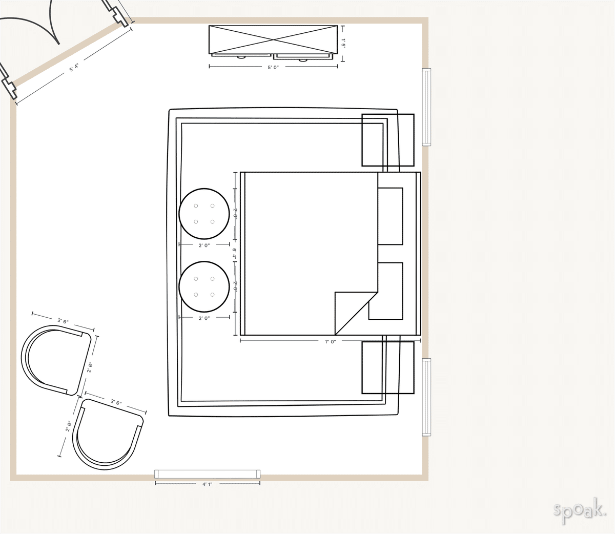 Bedroom Layout designed by Brigid Steiner