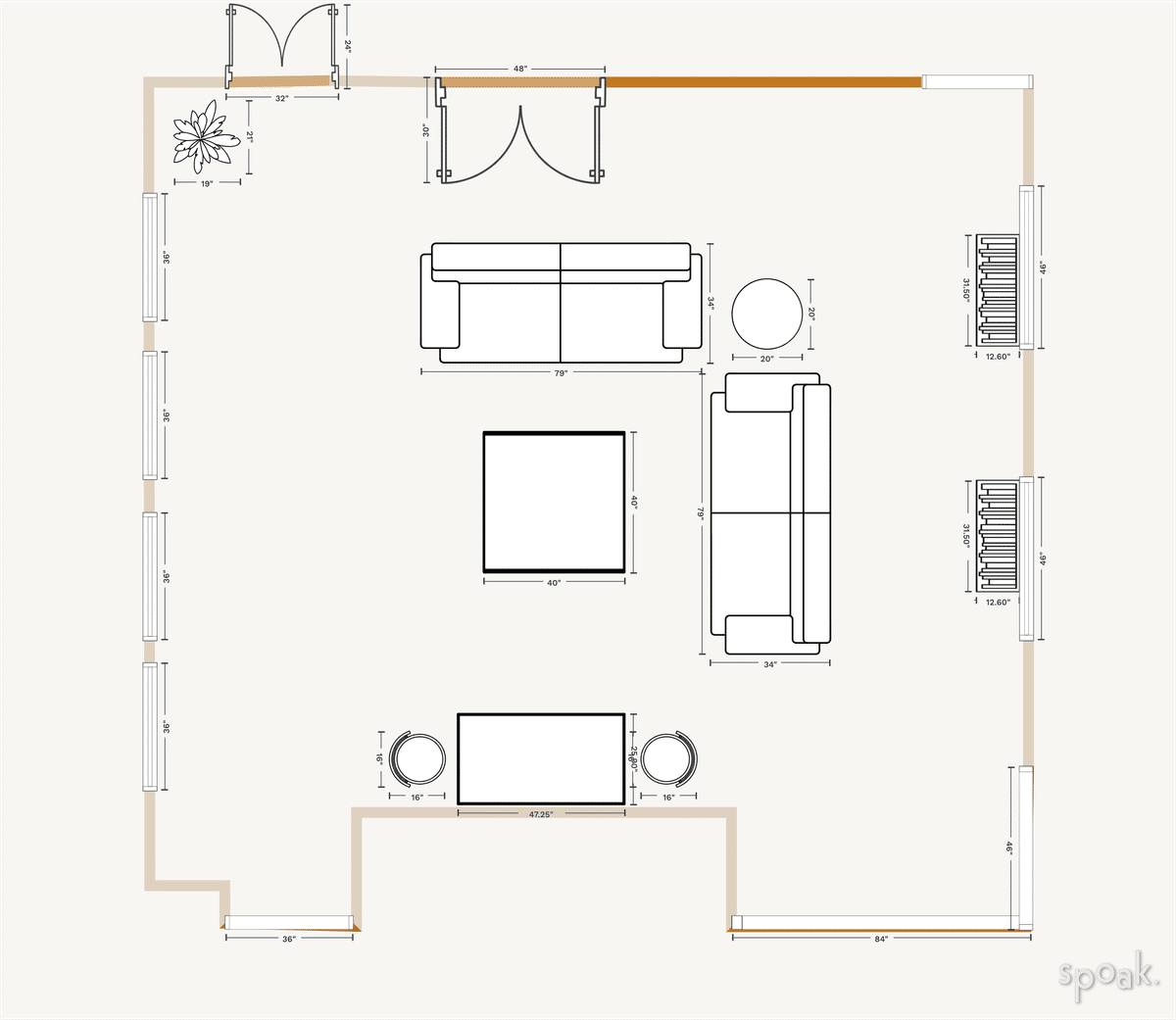 Game Room Plan designed by Brittney Brown