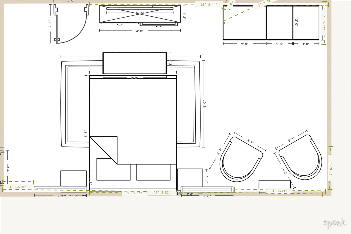 Large Bedroom Floor Plan designed by Kayse Malak