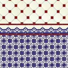 Blue Tile Pattern 3 (With Red) designed by Jordan Parra