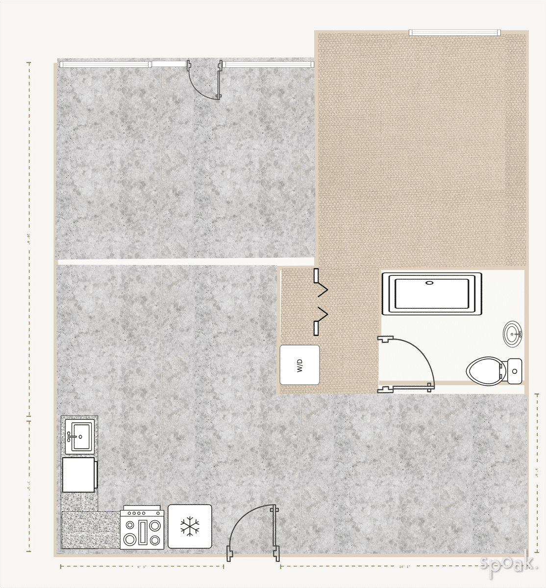 Apartment Plan designed by Stephanie M Rivera Ortiz