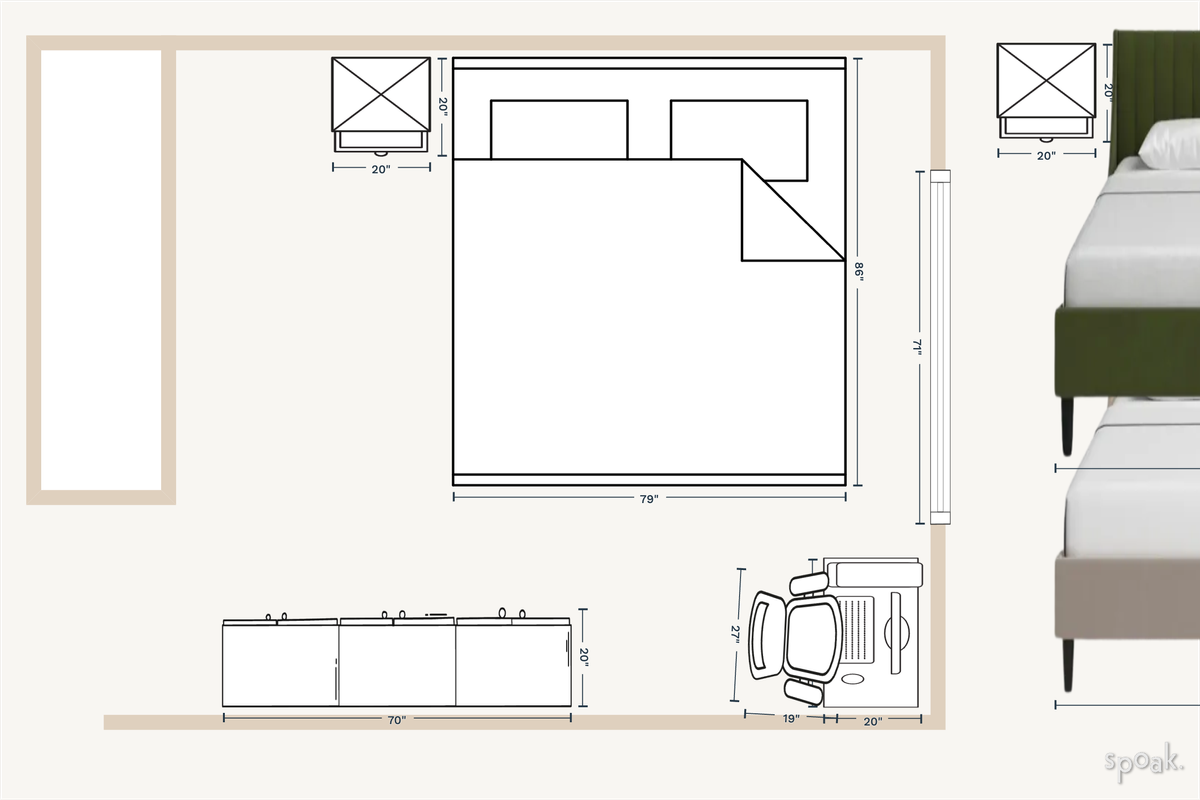 Small Bedroom Floor Plan designed by Elizabeth Forgey