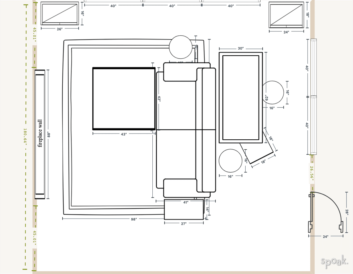 Square Kitchen Plan designed by Kelly Majkowski