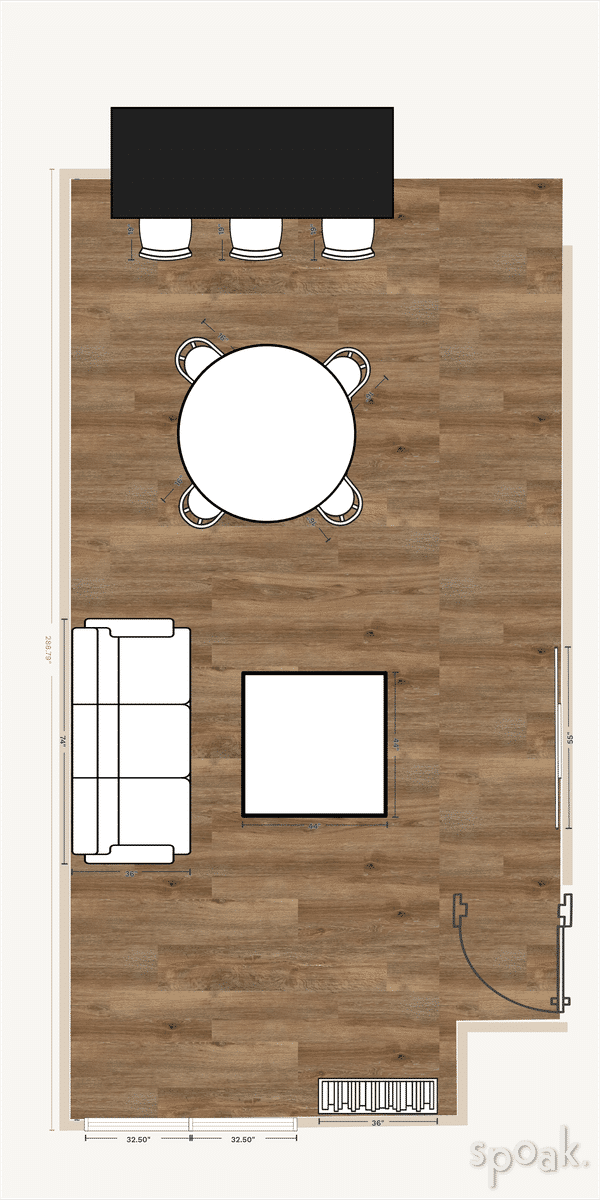 Great Room Floor Plan designed by Eileen Preston