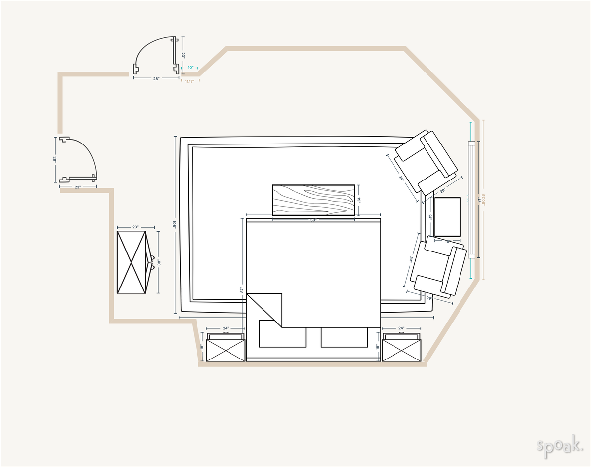 Primary Bedroom Layout designed by Blaire Gremillion