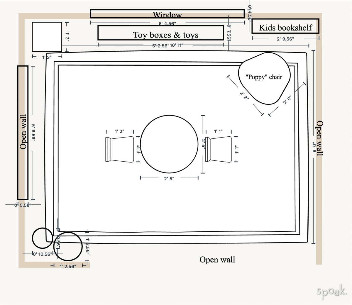 Game Room Floor Plan designed by Gabby Orr