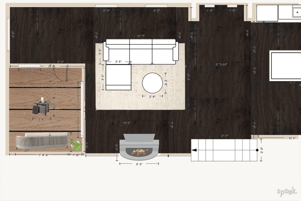 Square Kitchen Floor Plan designed by Chelsea Turpin