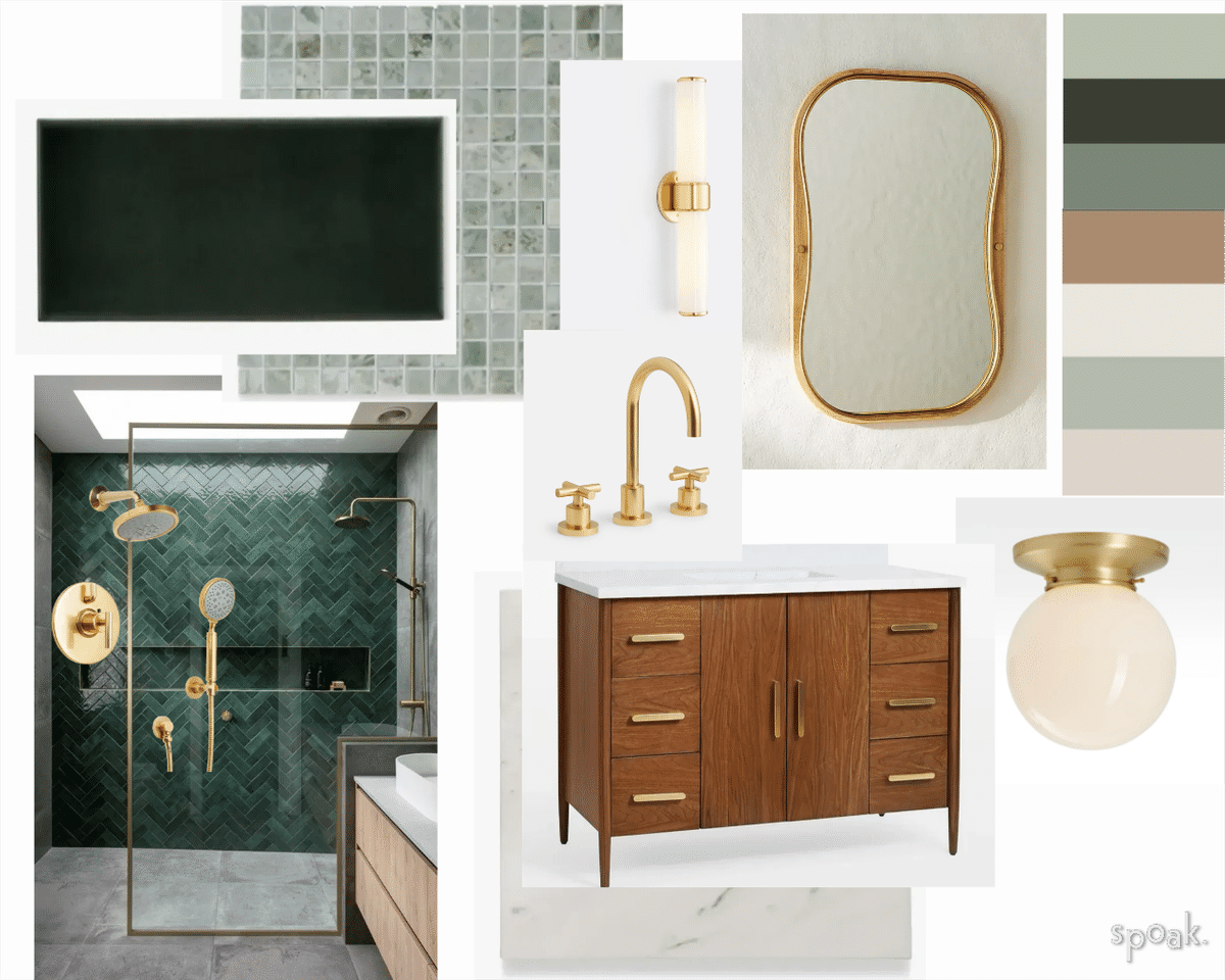 Attic Bathroom Mood Board designed by Andrea Gallego