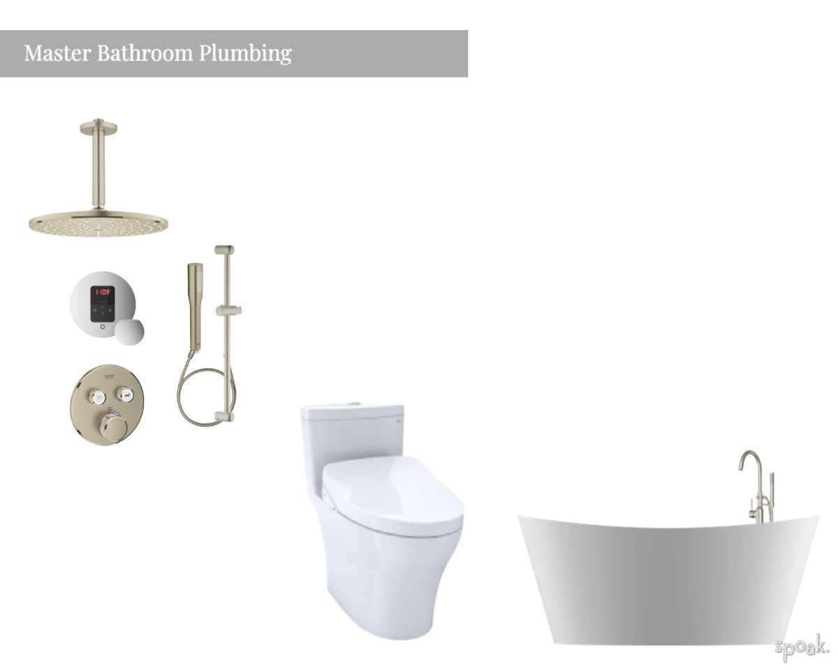 Master Bathroom Plumbing designed by Elizabeth Roussil