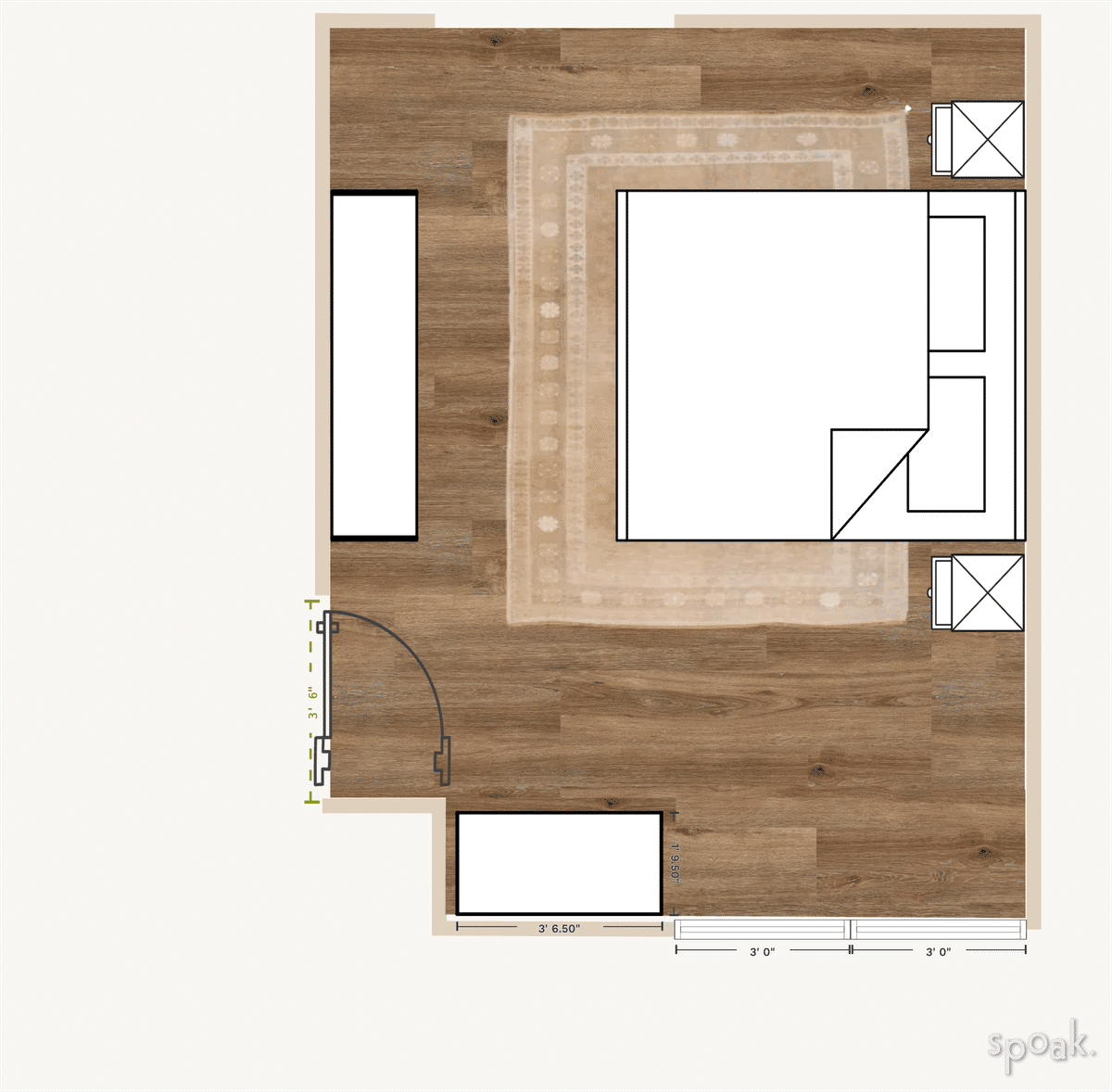 Primary Bedroom Plan designed by Eileen Preston