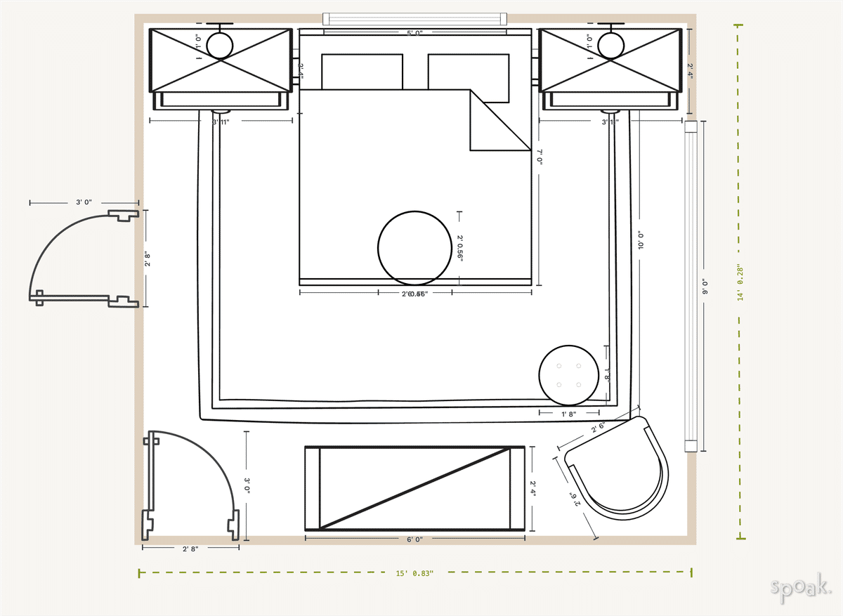 Primary Bedroom Plan designed by Margot Pourvahidi