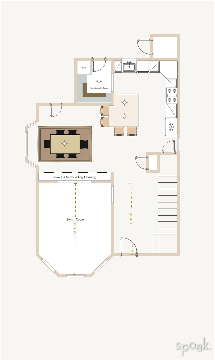 Square Kitchen Plan designed by Sarah Lento