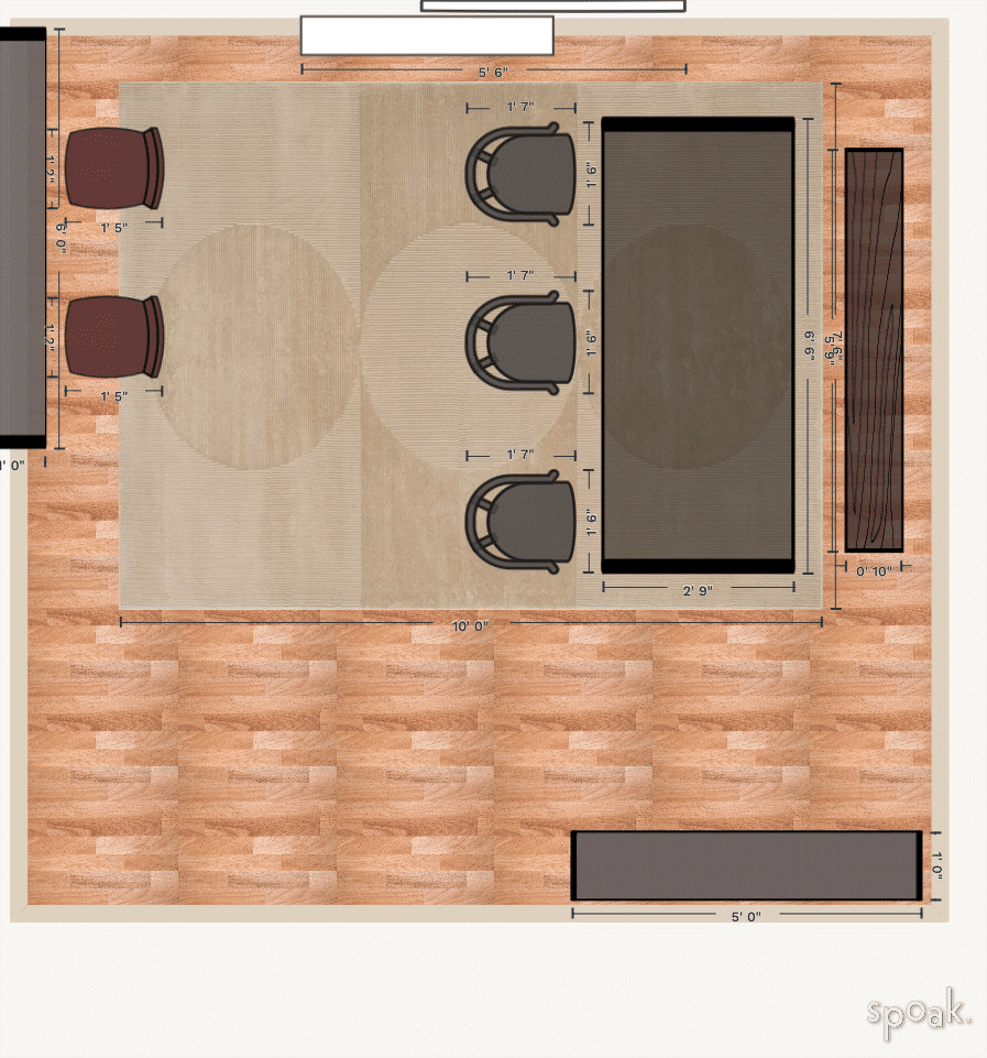 Square Dining Room Layout designed by Magic Wade