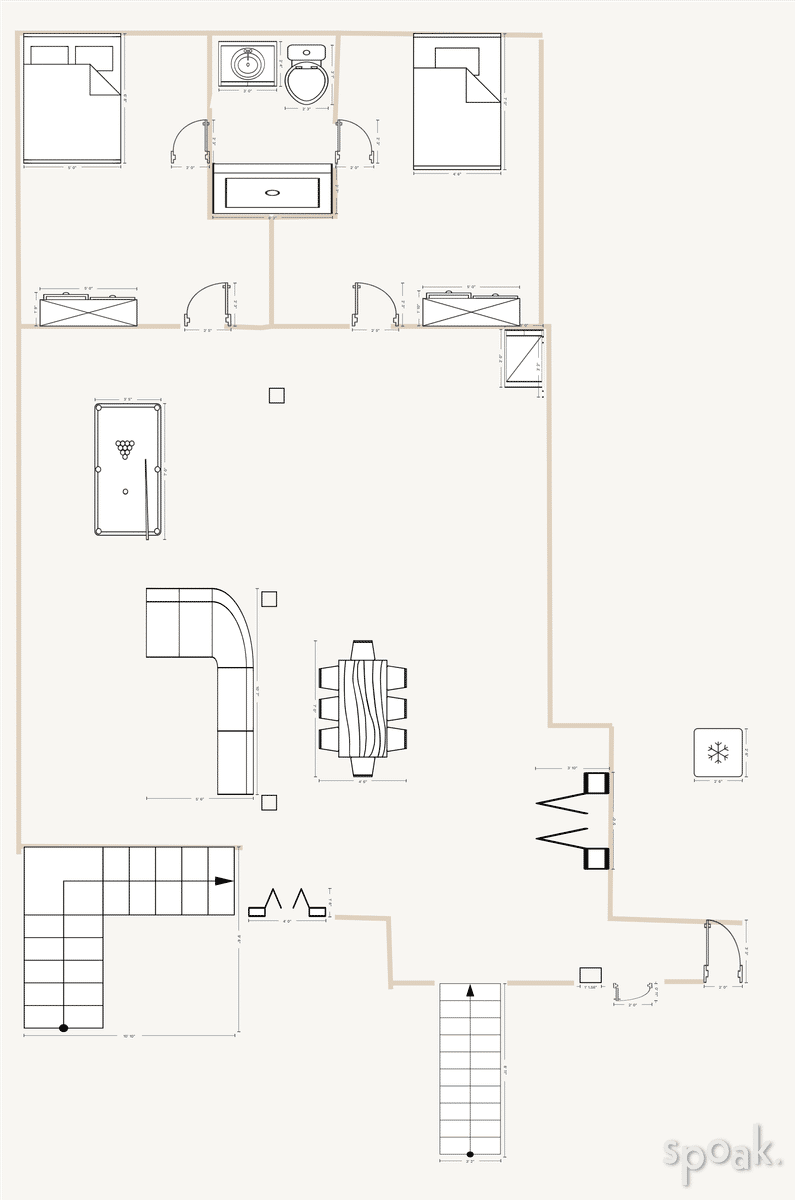 Basement Floor Plan designed by Megan Willemse