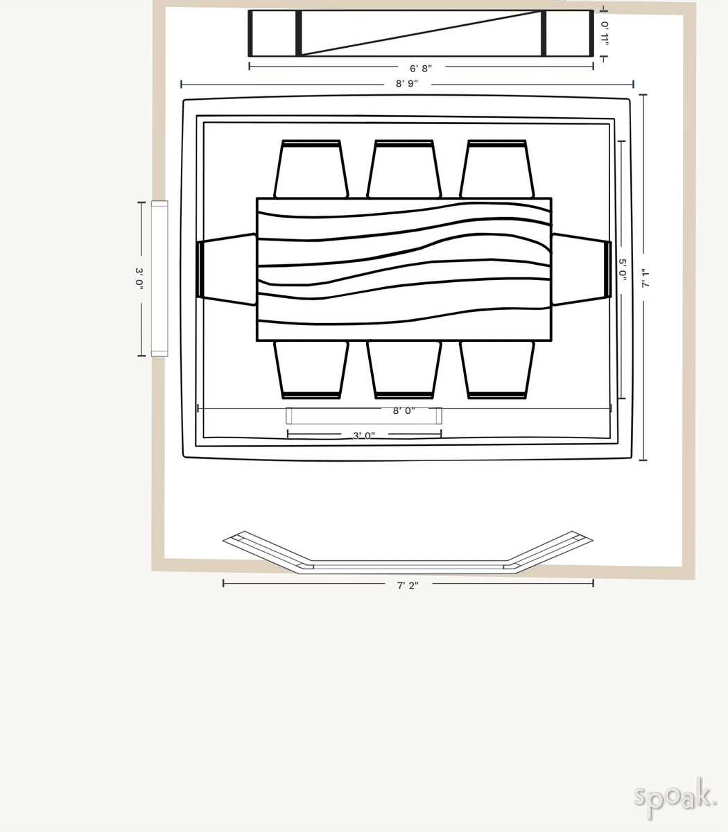 Medium Dining Room Floor Plan designed by lauren litroff