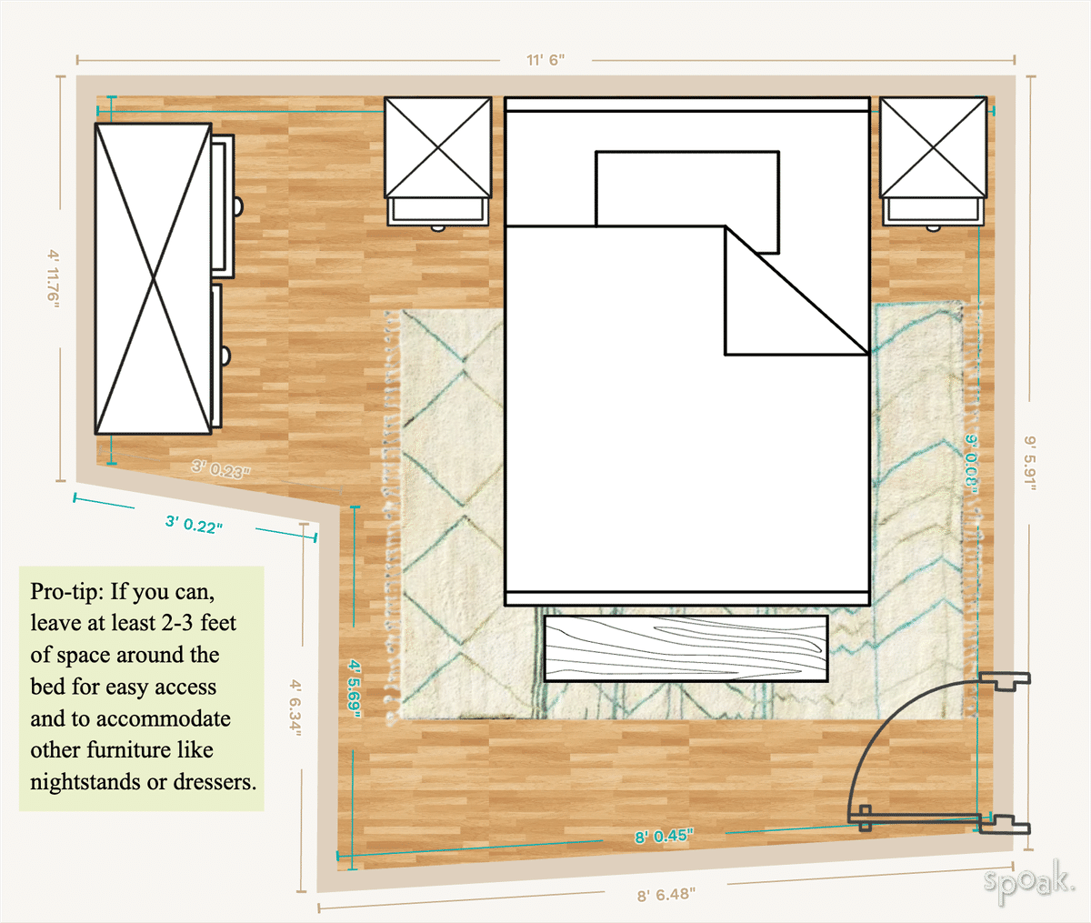 Small Bedroom Layout designed by Kimber Kay