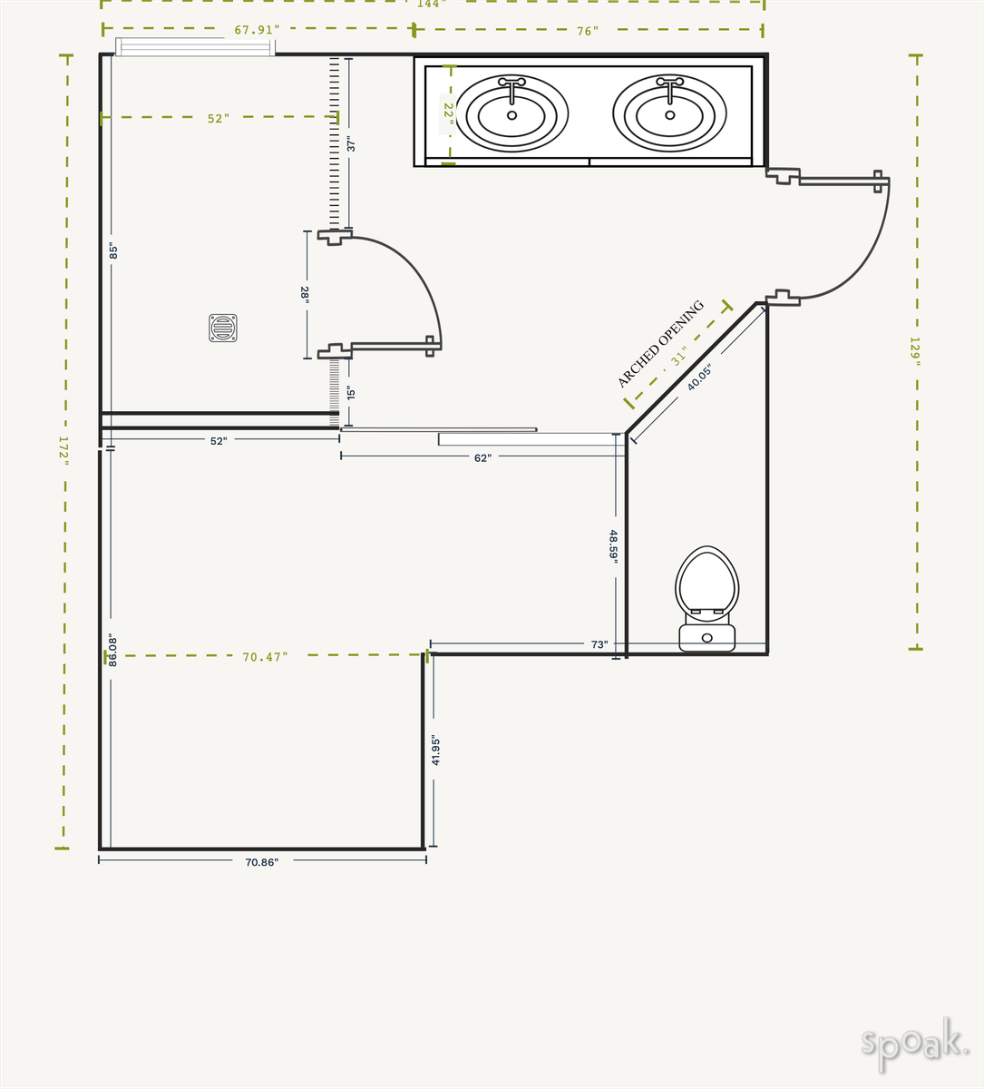 Bathroom Plan designed by Cameron Getter