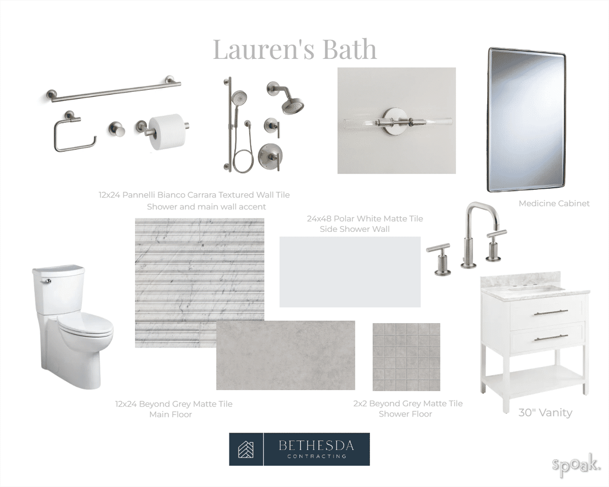 Lauren's Bath designed by Bethesda Contracting