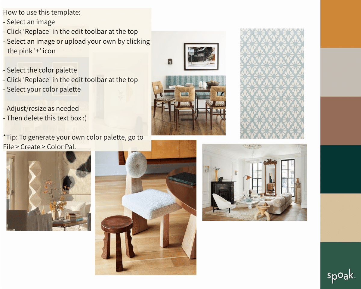 Kitchen + Living Room Mood Board designed by Susette Chavez