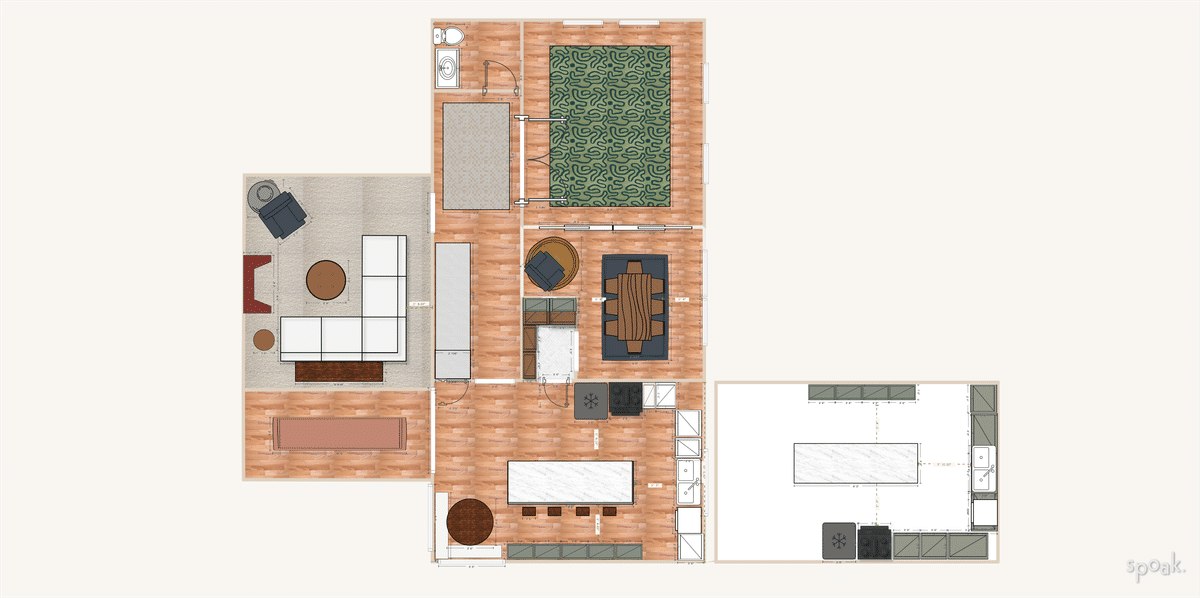 Large Kitchen Plan designed by Jenny Glass